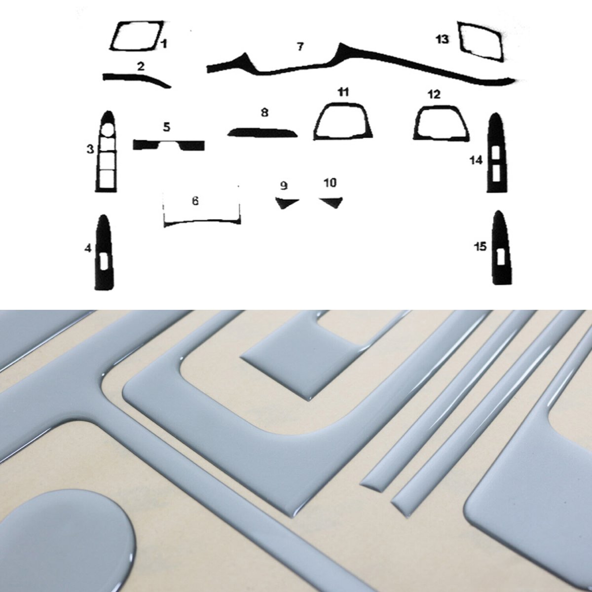 Kia Sportage Dashboard Kit - Omac - 15 Pcs. - Aluminum - '11-'16